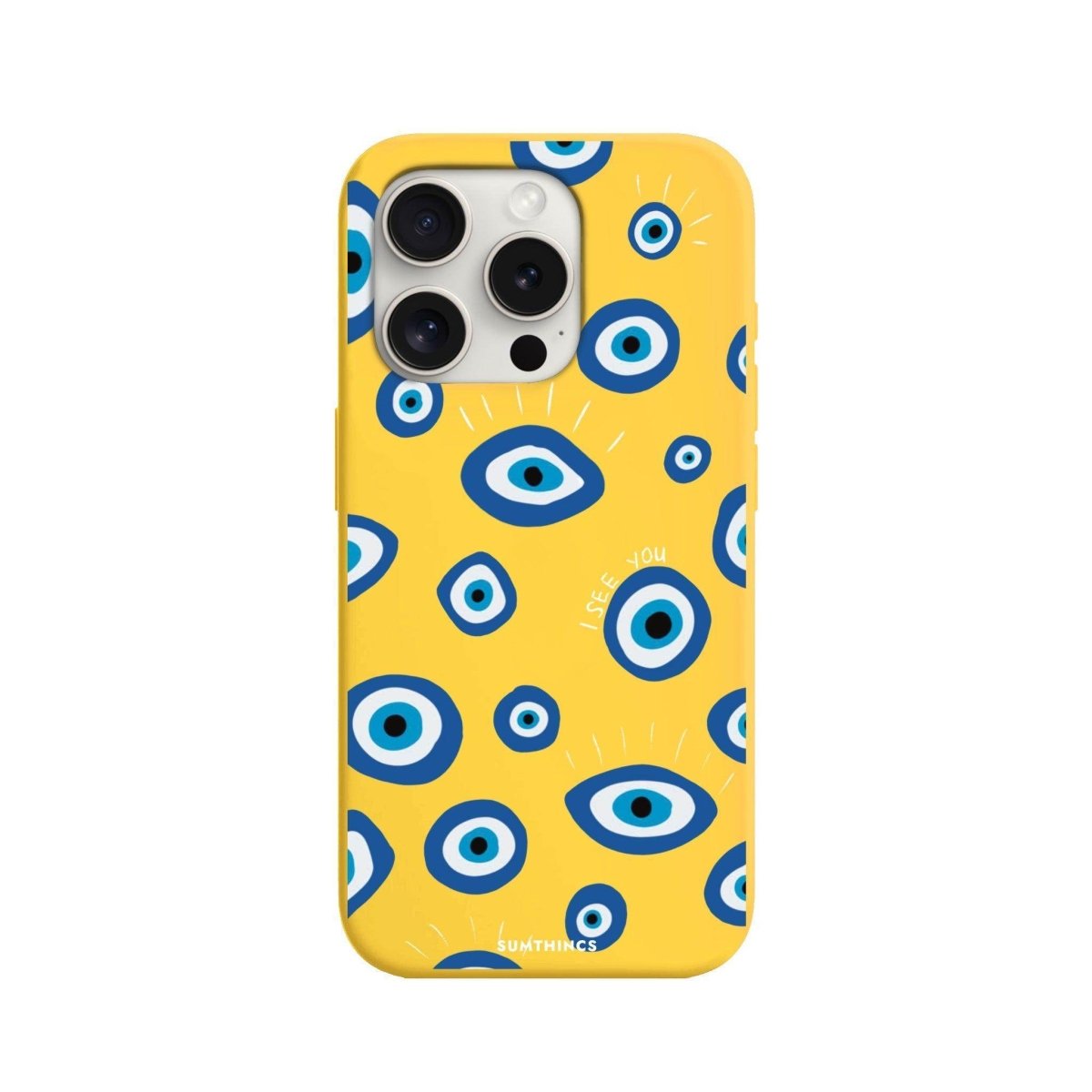 iPhone 15 Pro Max I See You Premium Telefon Kılıfı Sarı - SUMTHINCS