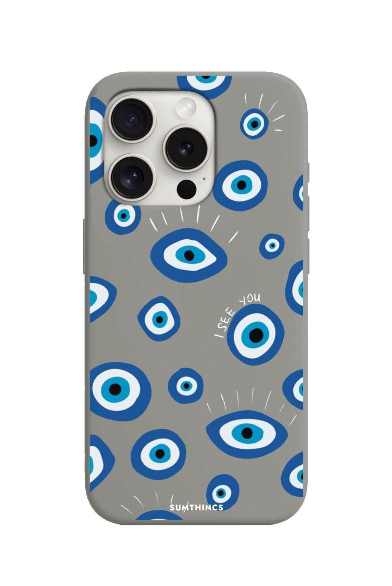iPhone 15 Pro Max I See You Premium Telefon Kılıfı Gri - SUMTHINCS