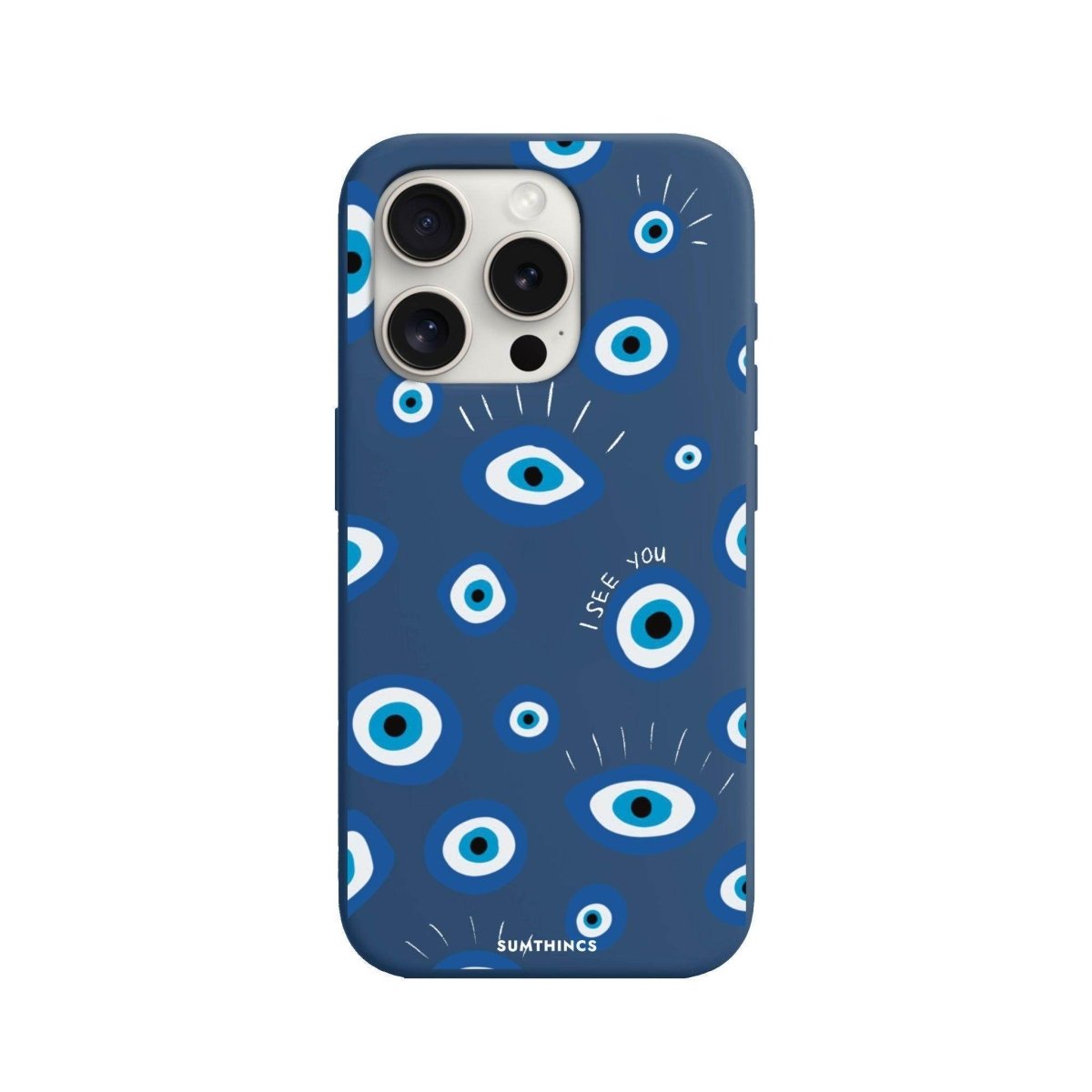 iPhone 15 Pro Max I See You Premium Telefon Kılıfı Pasifik Mavi - SUMTHINCS