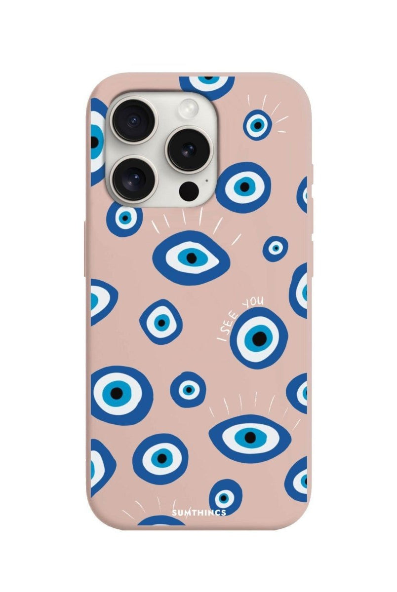 iPhone 15 Pro Max I See You Premium Telefon Kılıfı Bej - SUMTHINCS