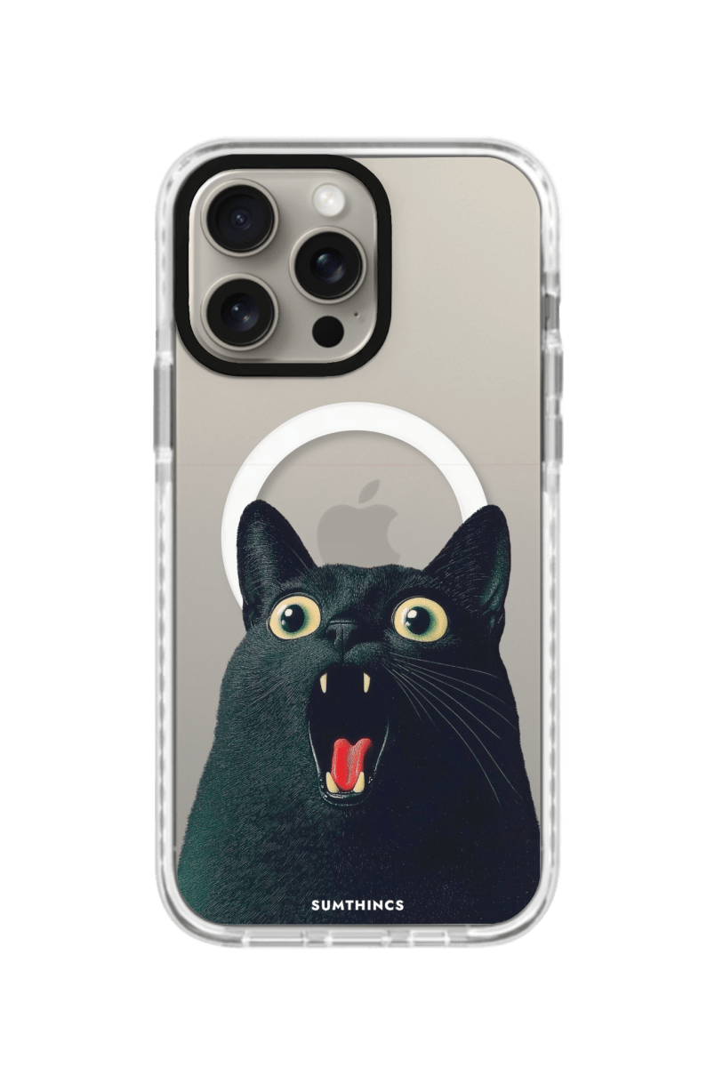 iPhone 15 Pro Max Meoww Magsafe Procase Telefon Kılıfı Beyaz Şeffaf - SUMTHINCS