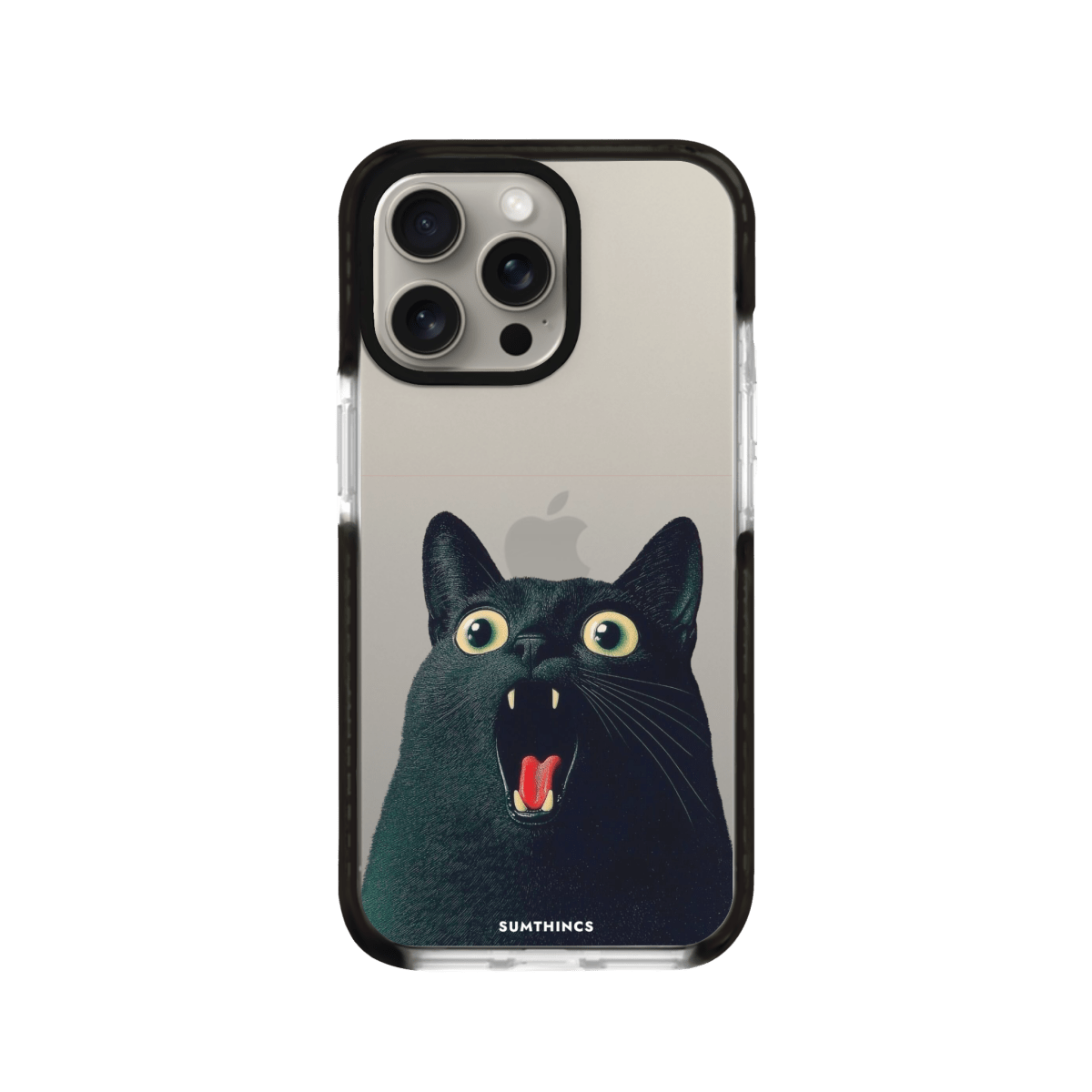 iPhone 15 Pro Max Meoww Procase Telefon Kılıfı Siyah Şeffaf - SUMTHINCS
