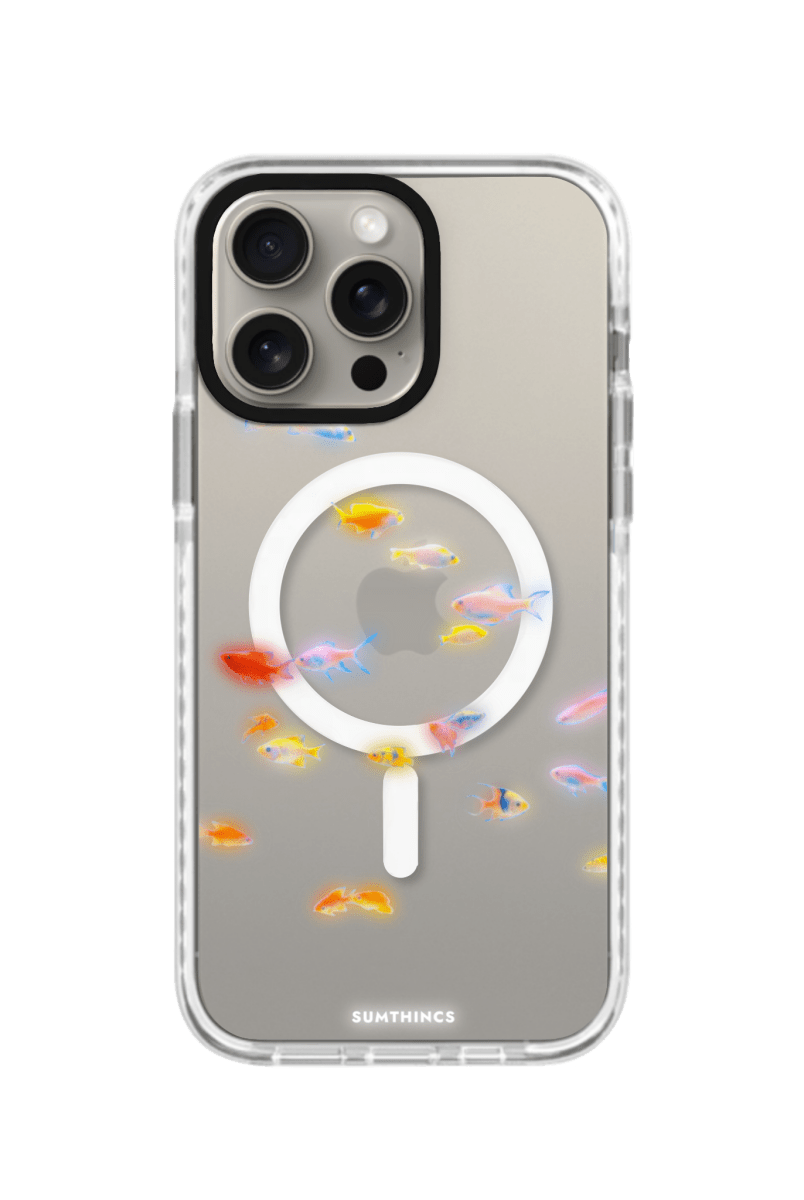 iPhone 15 Pro Max Neon Fish Magsafe Procase Şeffaf Telefon Kılıfı Beyaz Şeffaf - SUMTHINCS