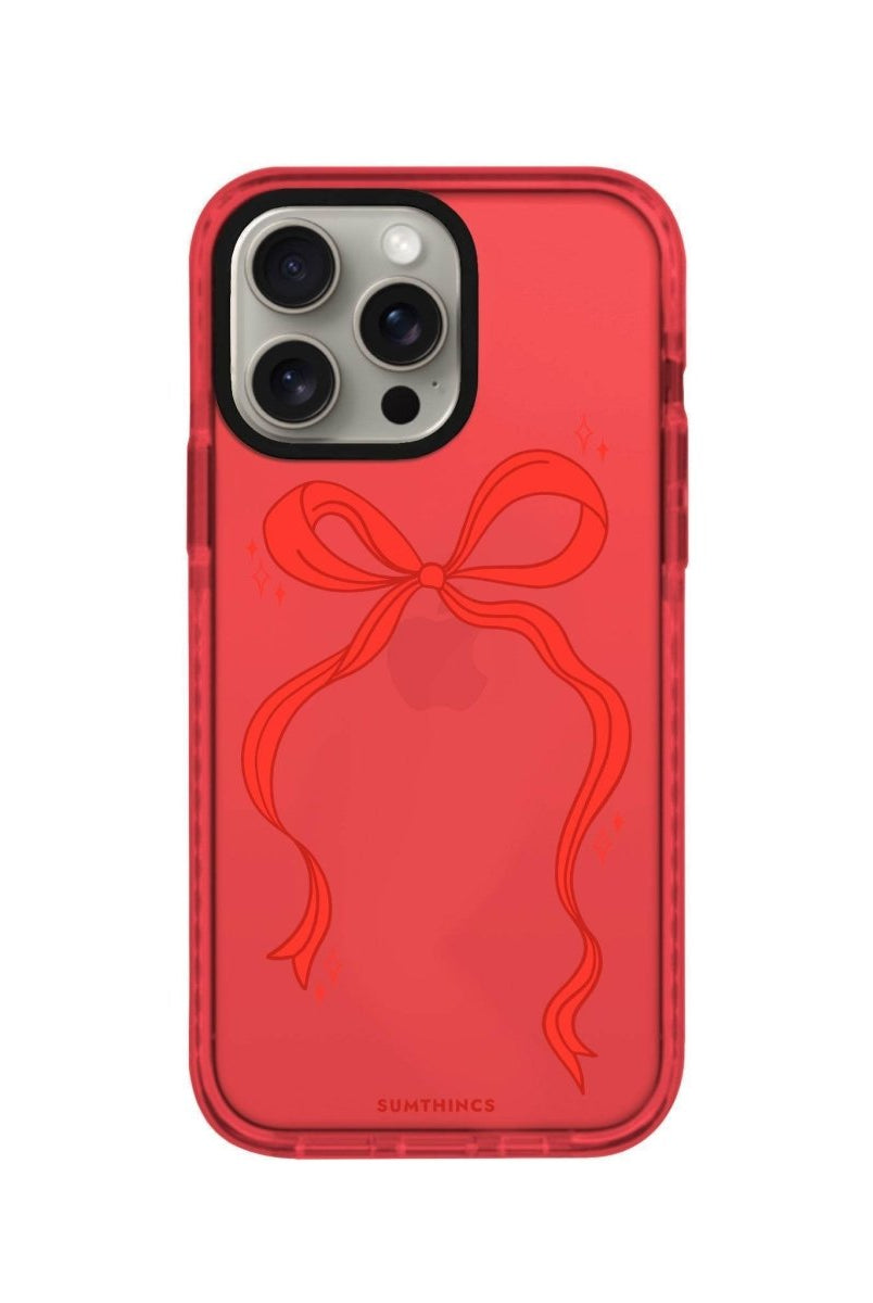 iPhone 15 Pro Max Red Bow Procase Şeffaf Telefon Kılıfı Kırmızı - SUMTHINCS