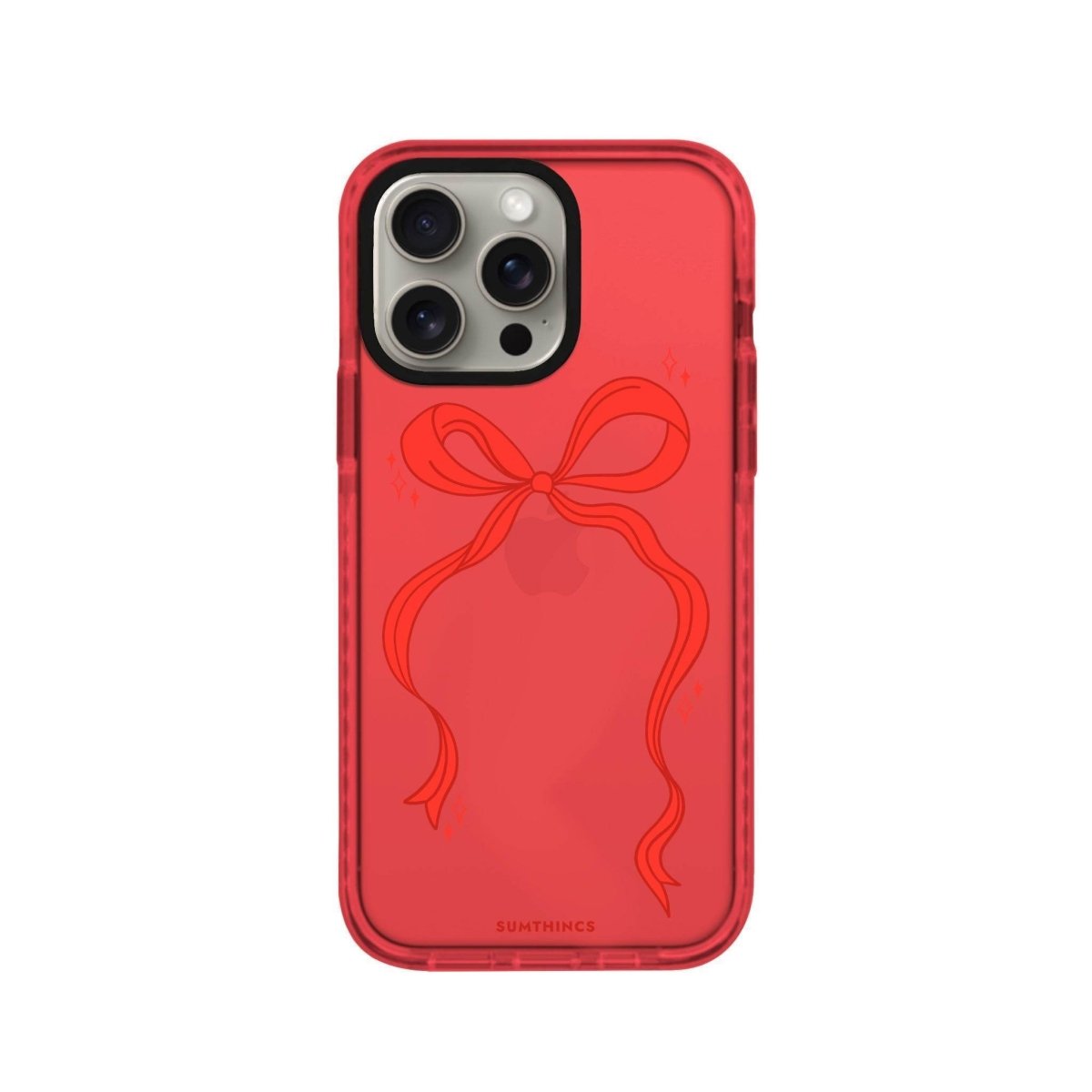 iPhone 15 Pro Max Red Bow Procase Şeffaf Telefon Kılıfı Kırmızı - SUMTHINCS