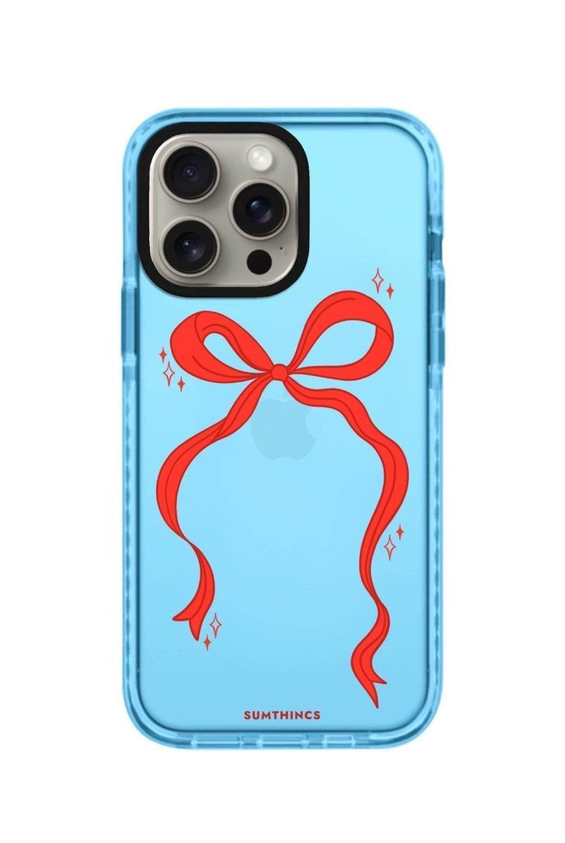iPhone 15 Pro Max Red Bow Procase Şeffaf Telefon Kılıfı Mavi - SUMTHINCS