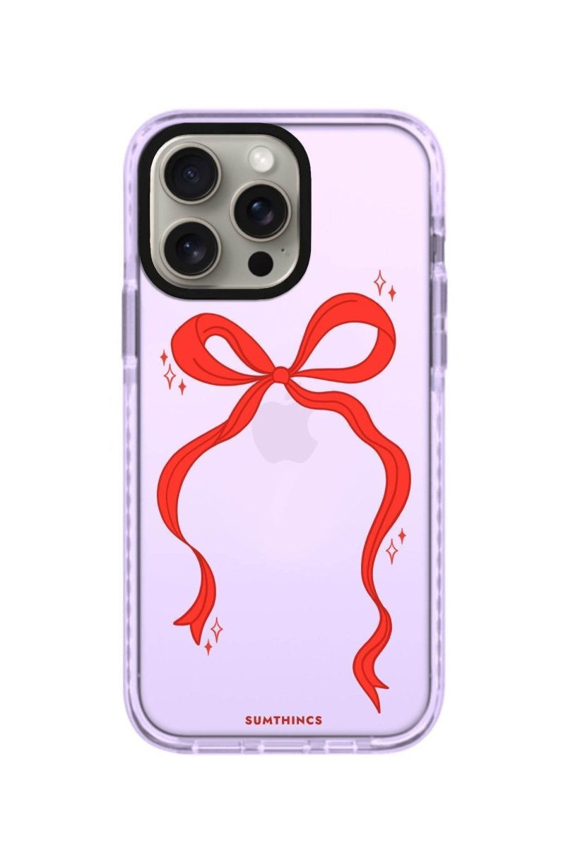 iPhone 15 Pro Max Red Bow Procase Şeffaf Telefon Kılıfı Lila - SUMTHINCS