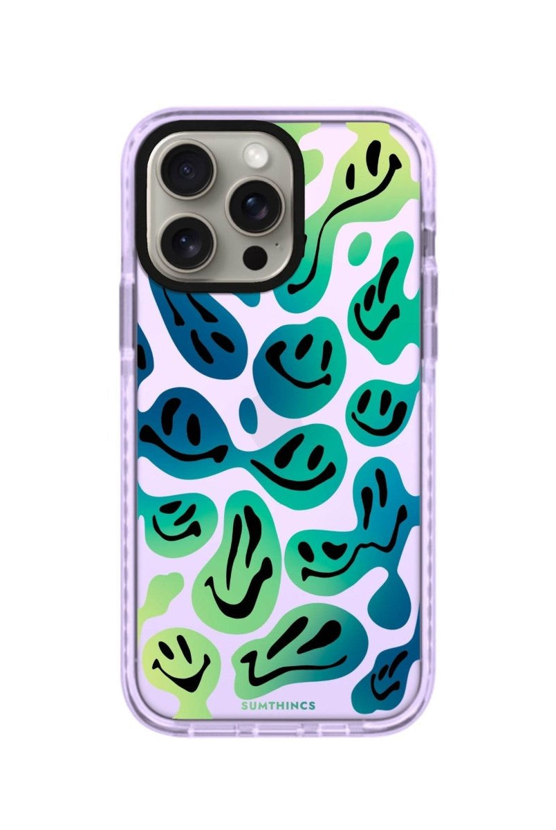 iPhone 15 Pro Max Smiley Procase Şeffaf Telefon Kılıfı Lila - SUMTHINCS