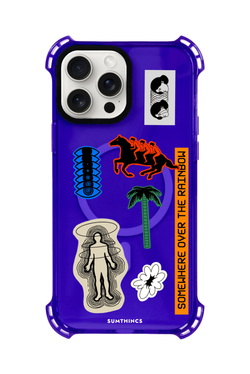 iPhone 15 Pro Max Somewhere Bumper Magsafe Şeffaf Telefon Kılıfı Mor - SUMTHINCS