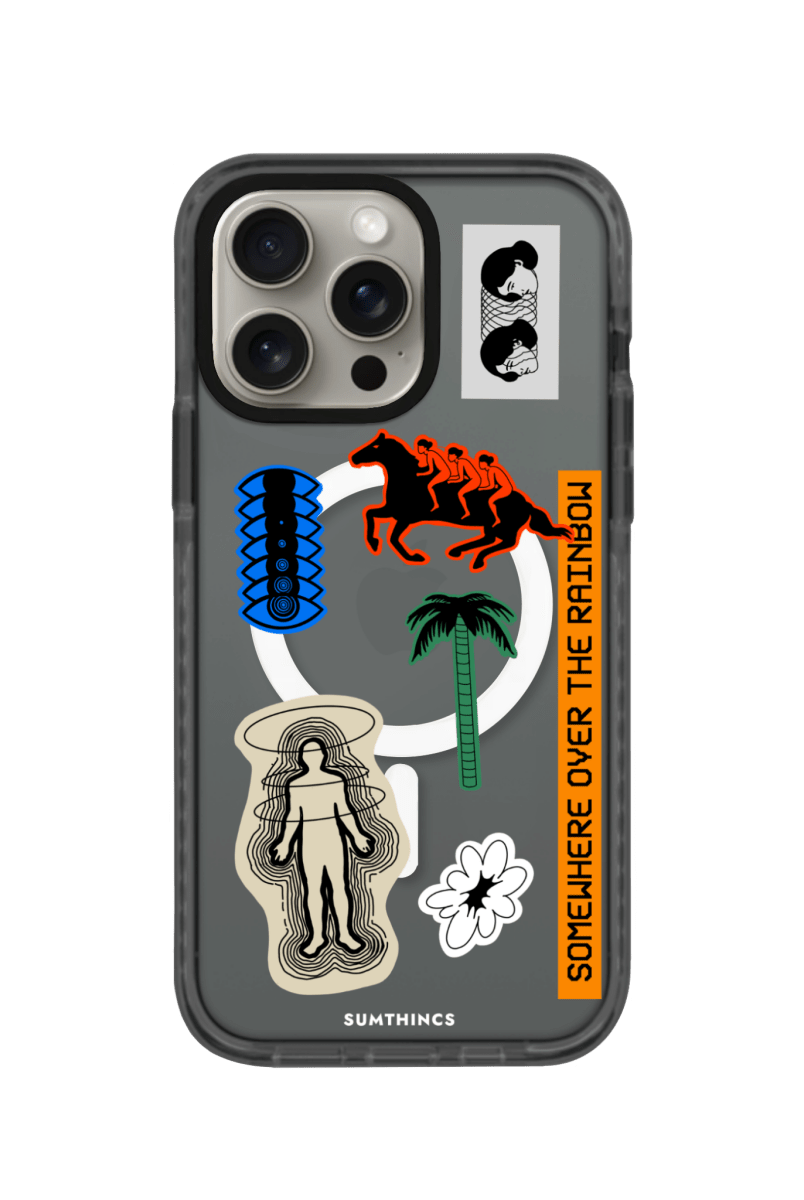 iPhone 15 Pro Max Somewhere Magsafe Procase Şeffaf Telefon Kılıfı Antrasit - SUMTHINCS