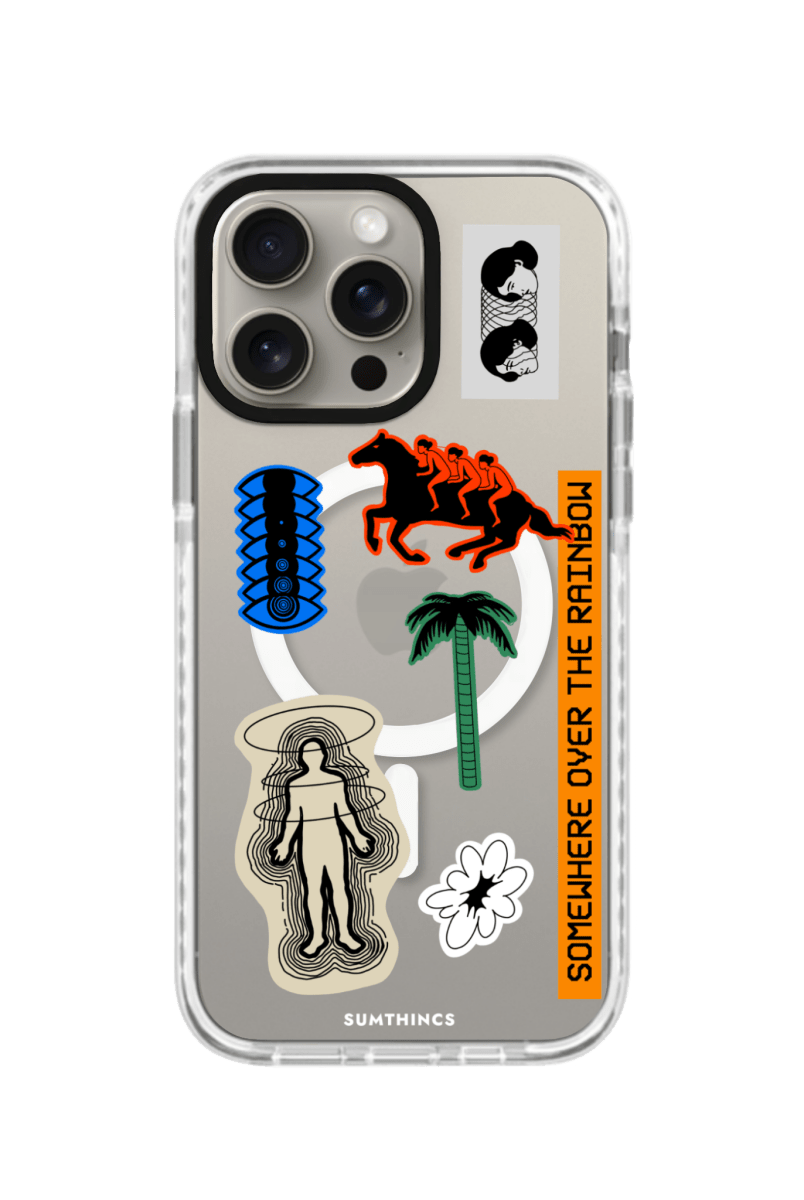 iPhone 15 Pro Max Somewhere Magsafe Procase Şeffaf Telefon Kılıfı Beyaz Şeffaf - SUMTHINCS