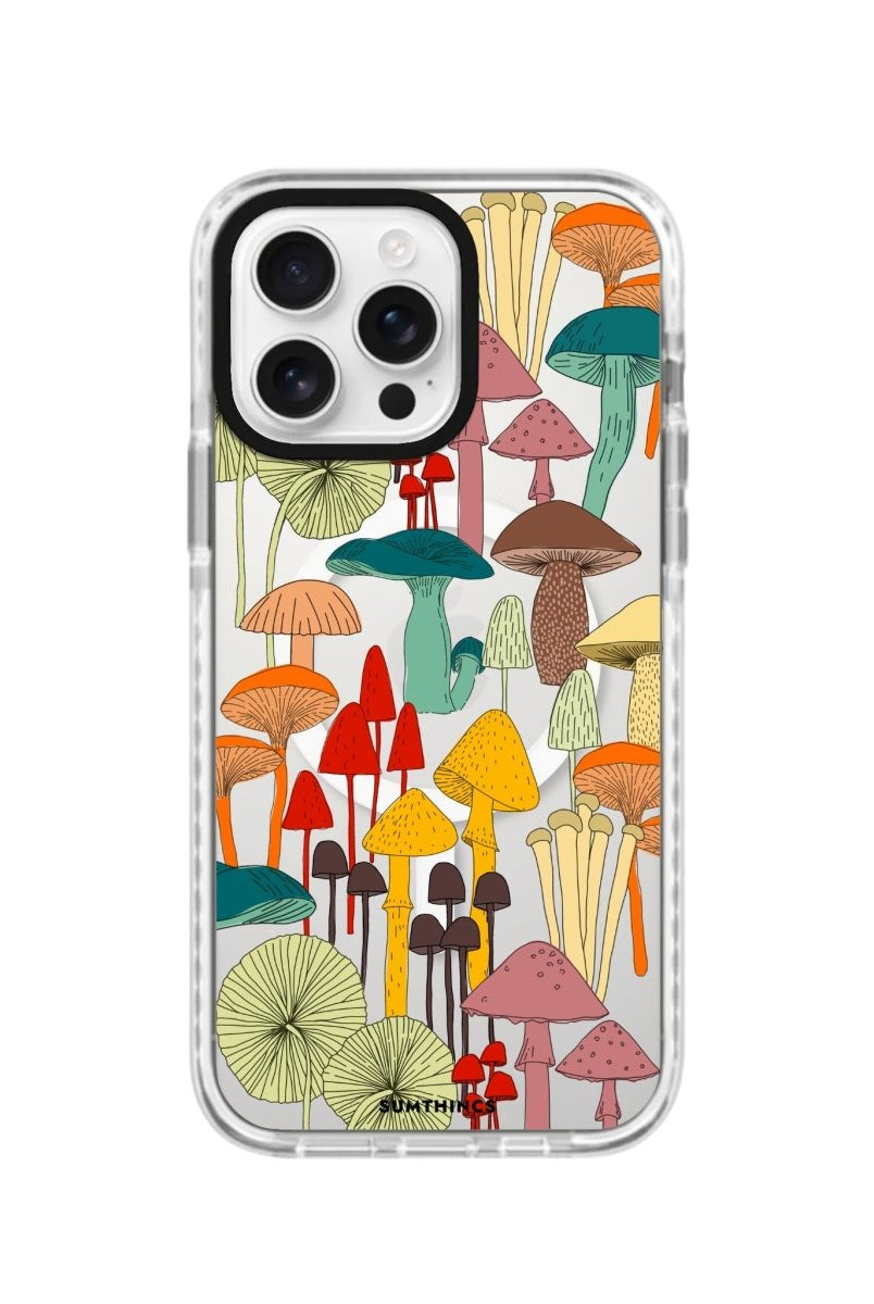 iPhone 15 Pro Mushrooms Magsafe Procase Şeffaf Telefon Kılıfı Beyaz Şeffaf - SUMTHINCS