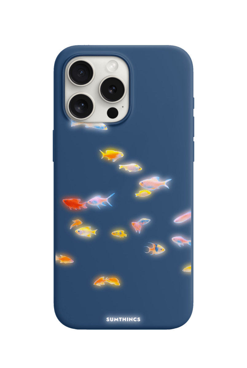 iPhone 15 Pro Neon Fish Premium Telefon Kılıfı Pasifik Mavi - SUMTHINCS