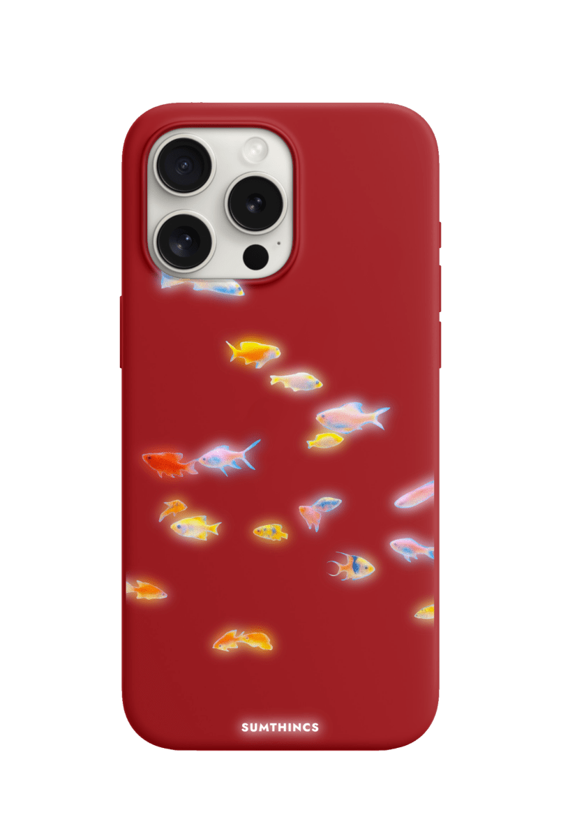 iPhone 15 Pro Neon Fish Premium Telefon Kılıfı Kırmızı - SUMTHINCS