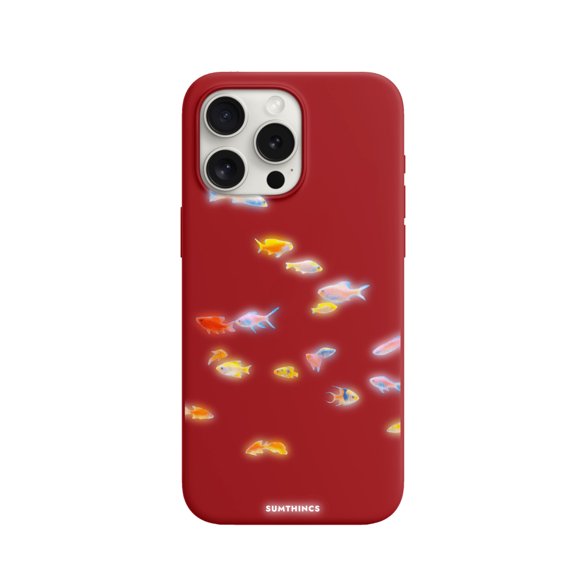 iPhone 15 Pro Neon Fish Premium Telefon Kılıfı Kırmızı - SUMTHINCS