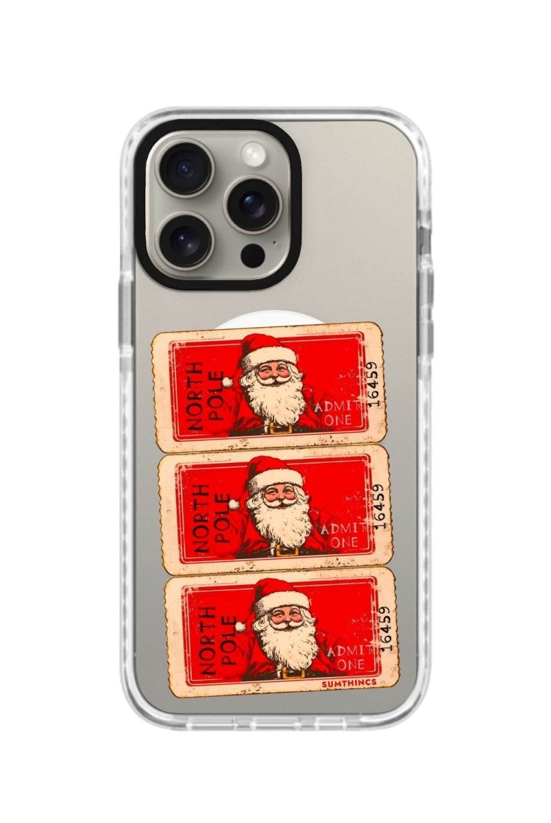 iPhone 15 Pro Northpole Ticket Magsafe Procase Şeffaf Telefon Kılıfı Beyaz Şeffaf - SUMTHINCS