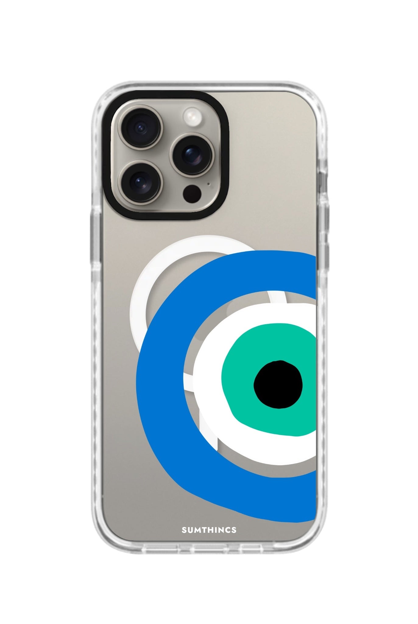 iPhone 15 Pro Ocean Eye Magsafe Procase Şeffaf Telefon Kılıfı Beyaz Şeffaf - SUMTHINCS