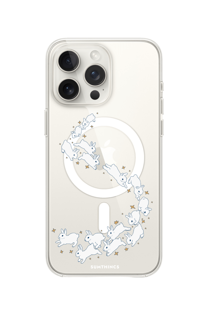 iPhone 15 Pro Starry Bunnies Clear Magsafe Şeffaf Telefon Kılıfı - SUMTHINCS