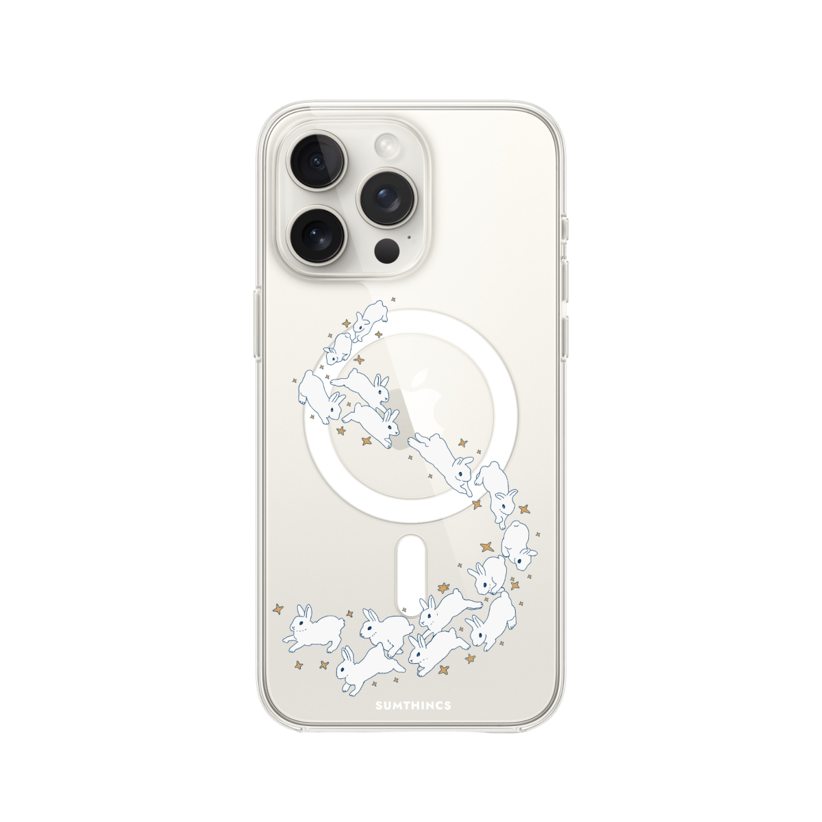iPhone 15 Pro Starry Bunnies Clear Magsafe Şeffaf Telefon Kılıfı - SUMTHINCS