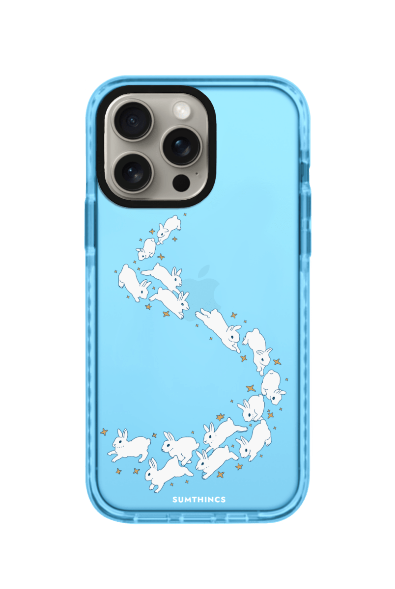 iPhone 15 Pro Starry Bunnies Procase Şeffaf Telefon Kılıfı Mavi - SUMTHINCS