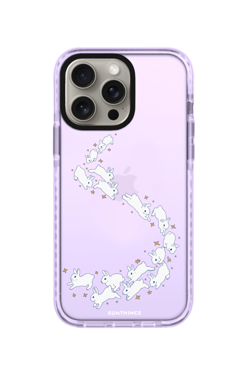 iPhone 15 Pro Starry Bunnies Procase Şeffaf Telefon Kılıfı Lila - SUMTHINCS