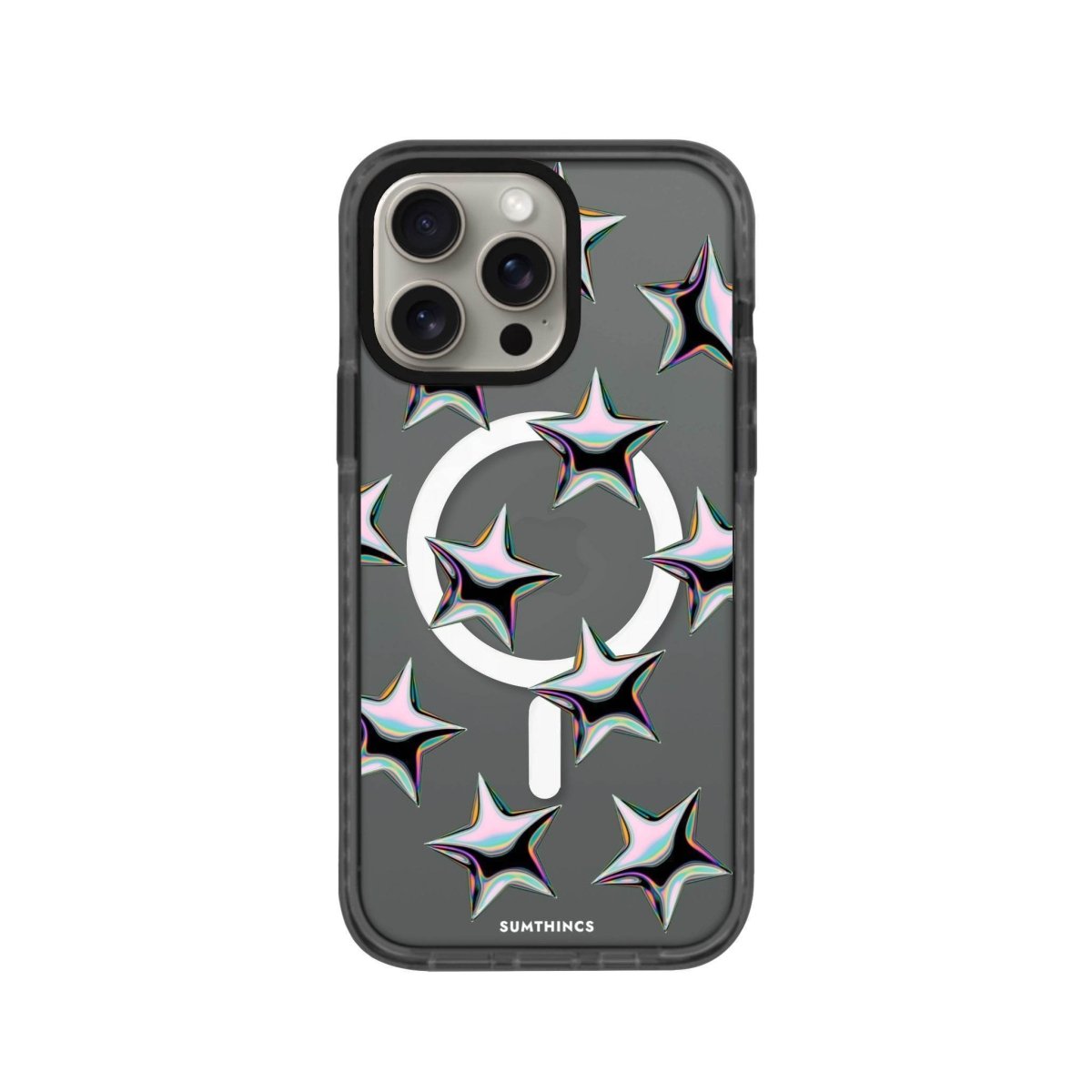 iPhone 15 Pro Stars Magsafe Procase Şeffaf Telefon Kılıfı Antrasit - SUMTHINCS