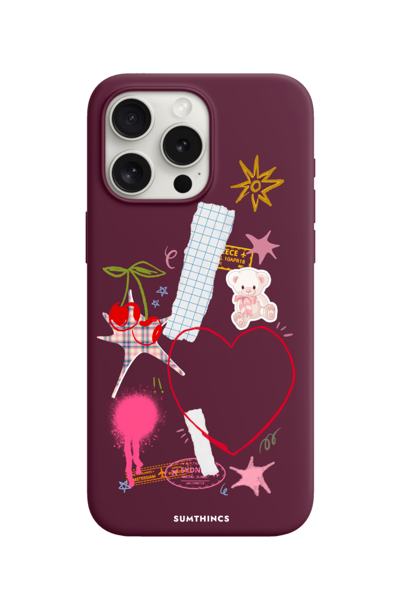 iPhone 15 Pro Sweet Chaos Premium Telefon Kılıfı Bordo - SUMTHINCS