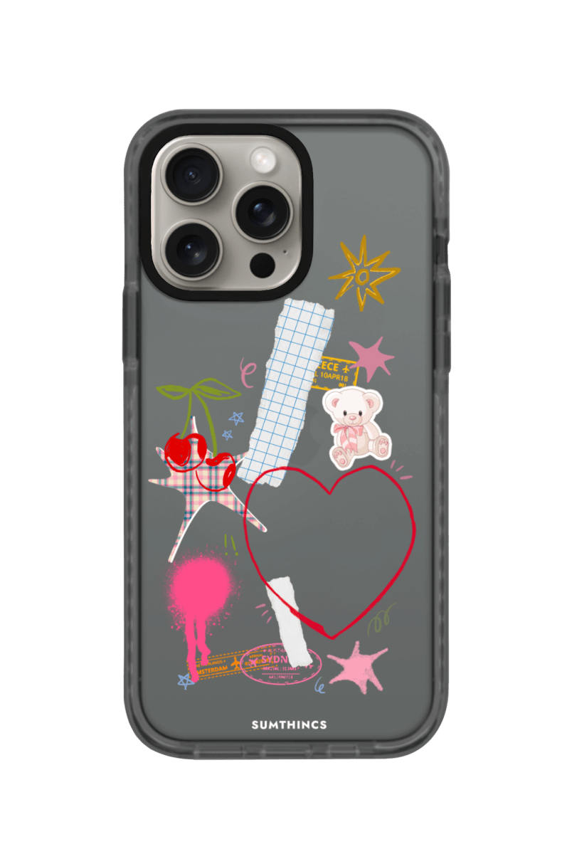 iPhone 15 Pro Sweet Chaos Procase Şeffaf Telefon Kılıfı Antrasit - SUMTHINCS