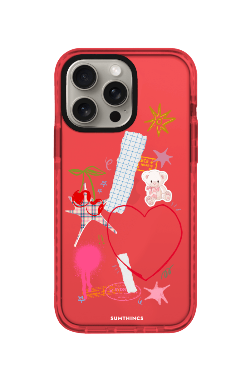 iPhone 15 Pro Sweet Chaos Procase Şeffaf Telefon Kılıfı Kırmızı - SUMTHINCS