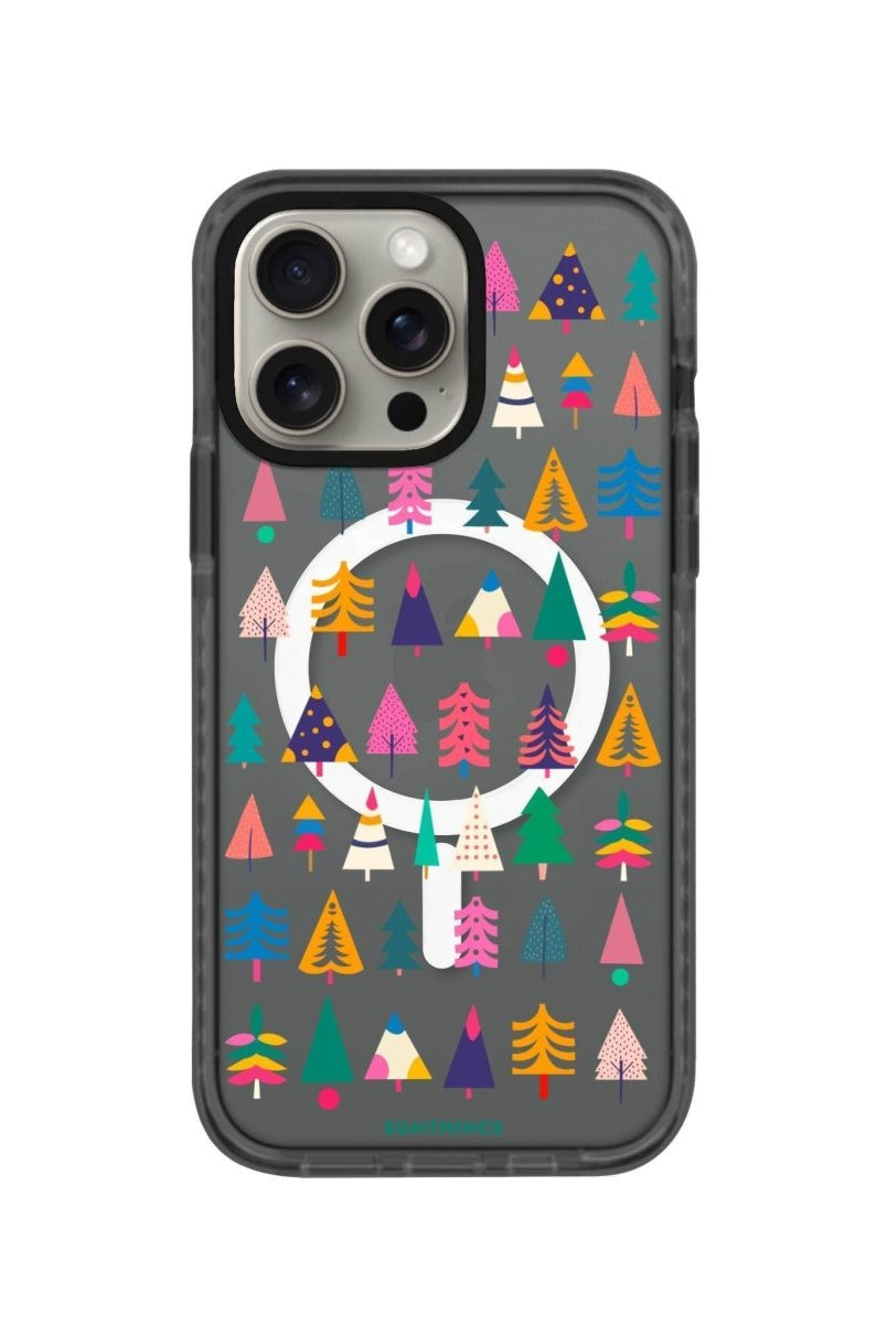 iPhone 15 Pro Tiny Forest Magsafe Procase Şeffaf Telefon Kılıfı Antrasit - SUMTHINCS