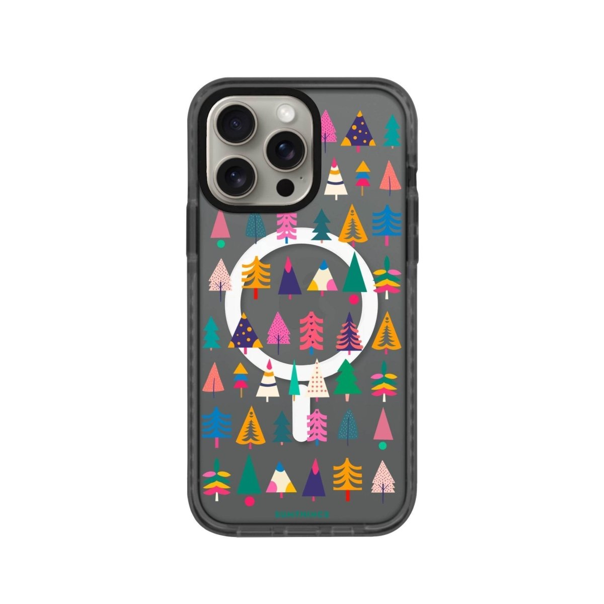 iPhone 15 Pro Tiny Forest Magsafe Procase Şeffaf Telefon Kılıfı Antrasit - SUMTHINCS