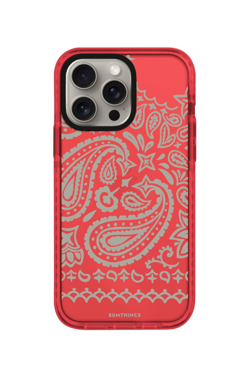 iPhone 15 Pro Urban Bandana Procase Şeffaf Telefon Kılıfı Kırmızı - SUMTHINCS