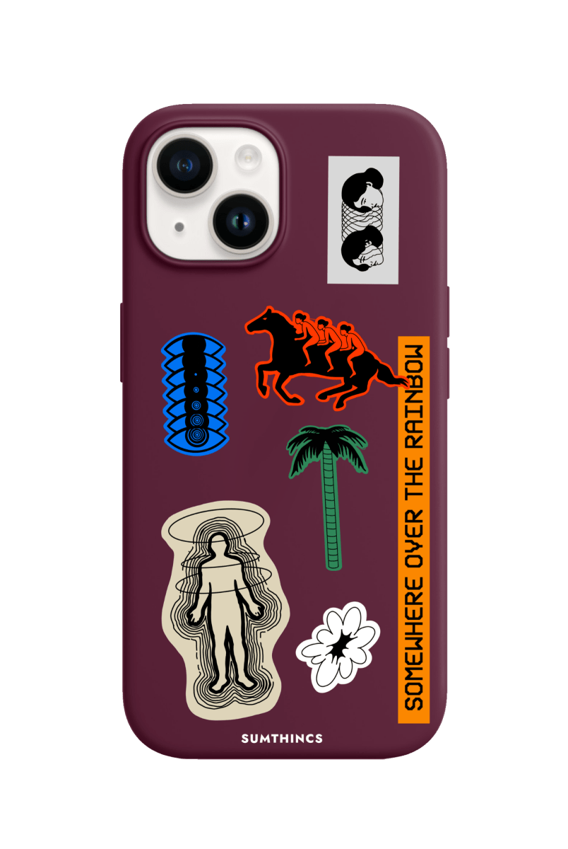 iPhone 15 Somewhere Premium Telefon Kılıfı Bordo - SUMTHINCS