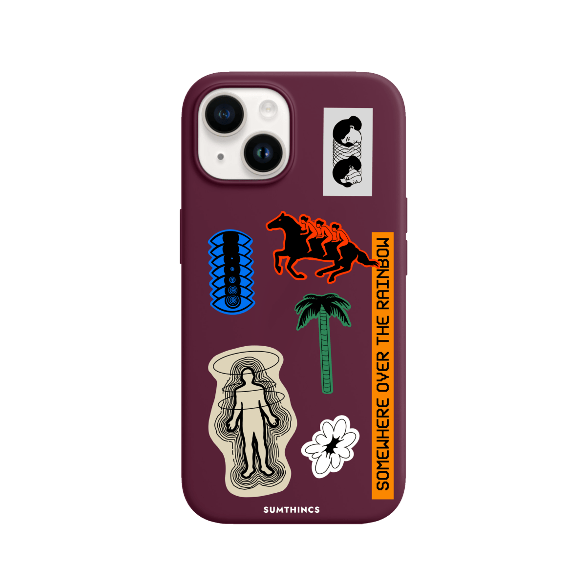 iPhone 15 Somewhere Premium Telefon Kılıfı Bordo - SUMTHINCS