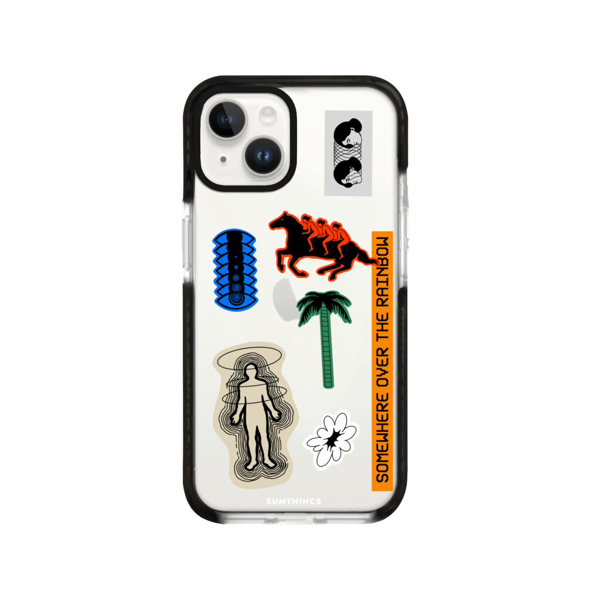 iPhone 15 Somewhere Procase Şeffaf Telefon Kılıfı Siyah Şeffaf - SUMTHINCS