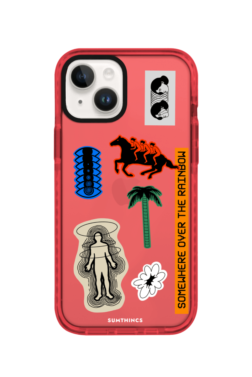 iPhone 15 Somewhere Procase Şeffaf Telefon Kılıfı Kırmızı - SUMTHINCS
