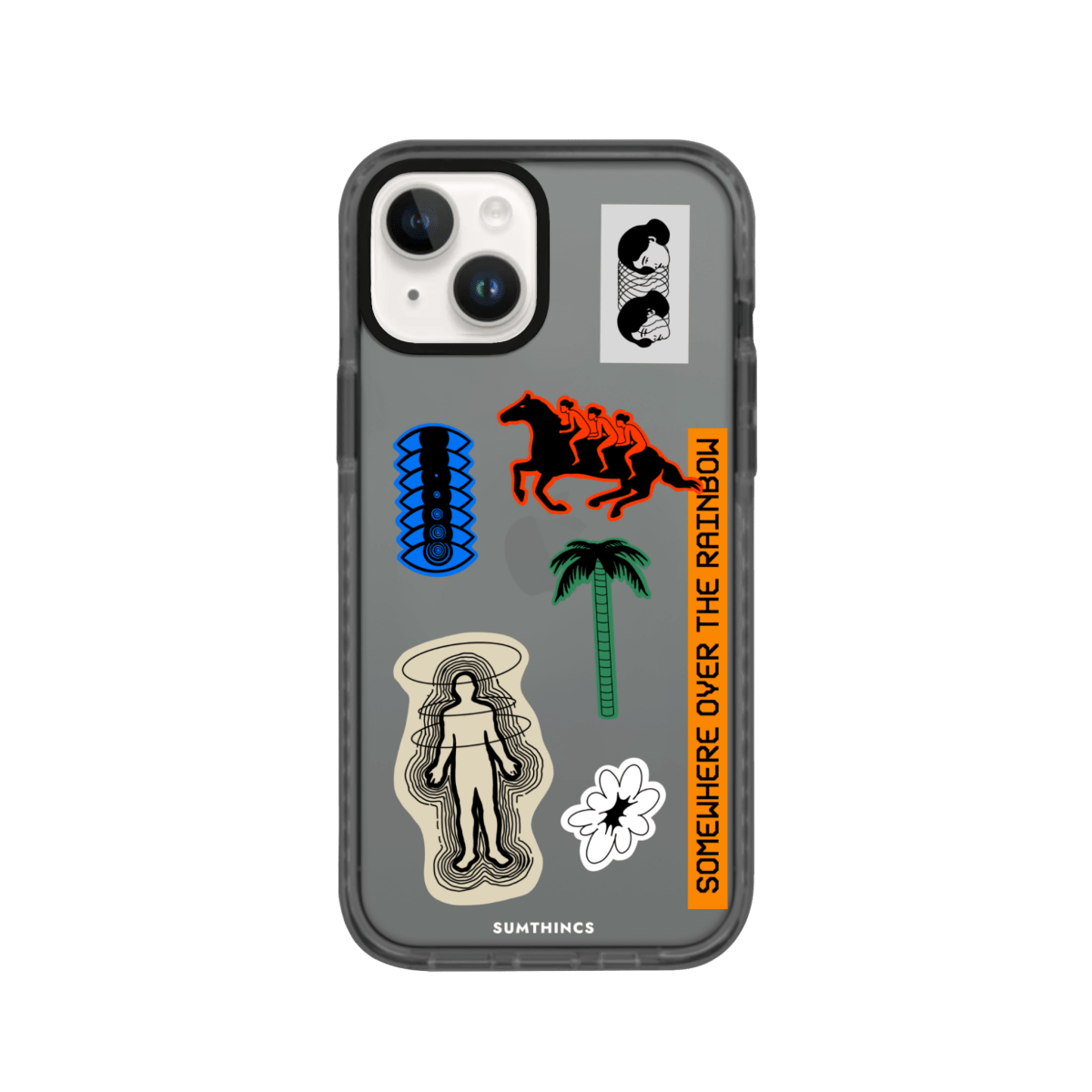 iPhone 15 Somewhere Procase Şeffaf Telefon Kılıfı Antrasit - SUMTHINCS