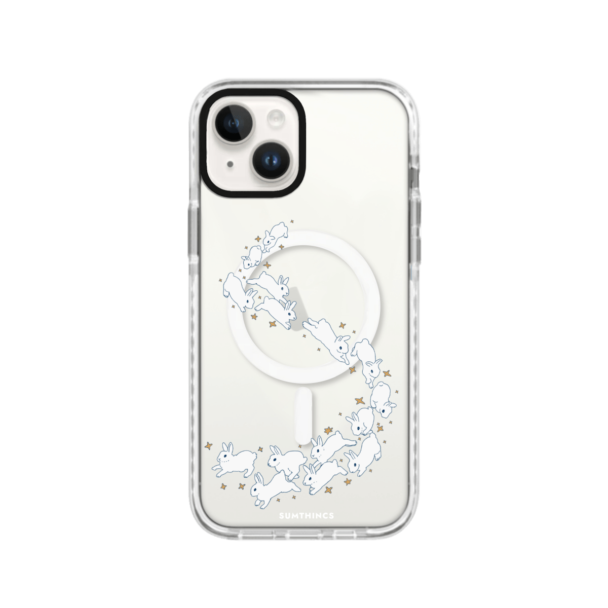 iPhone 15 Starry Bunnies Magsafe Procase Şeffaf Telefon Kılıfı Beyaz Şeffaf - SUMTHINCS
