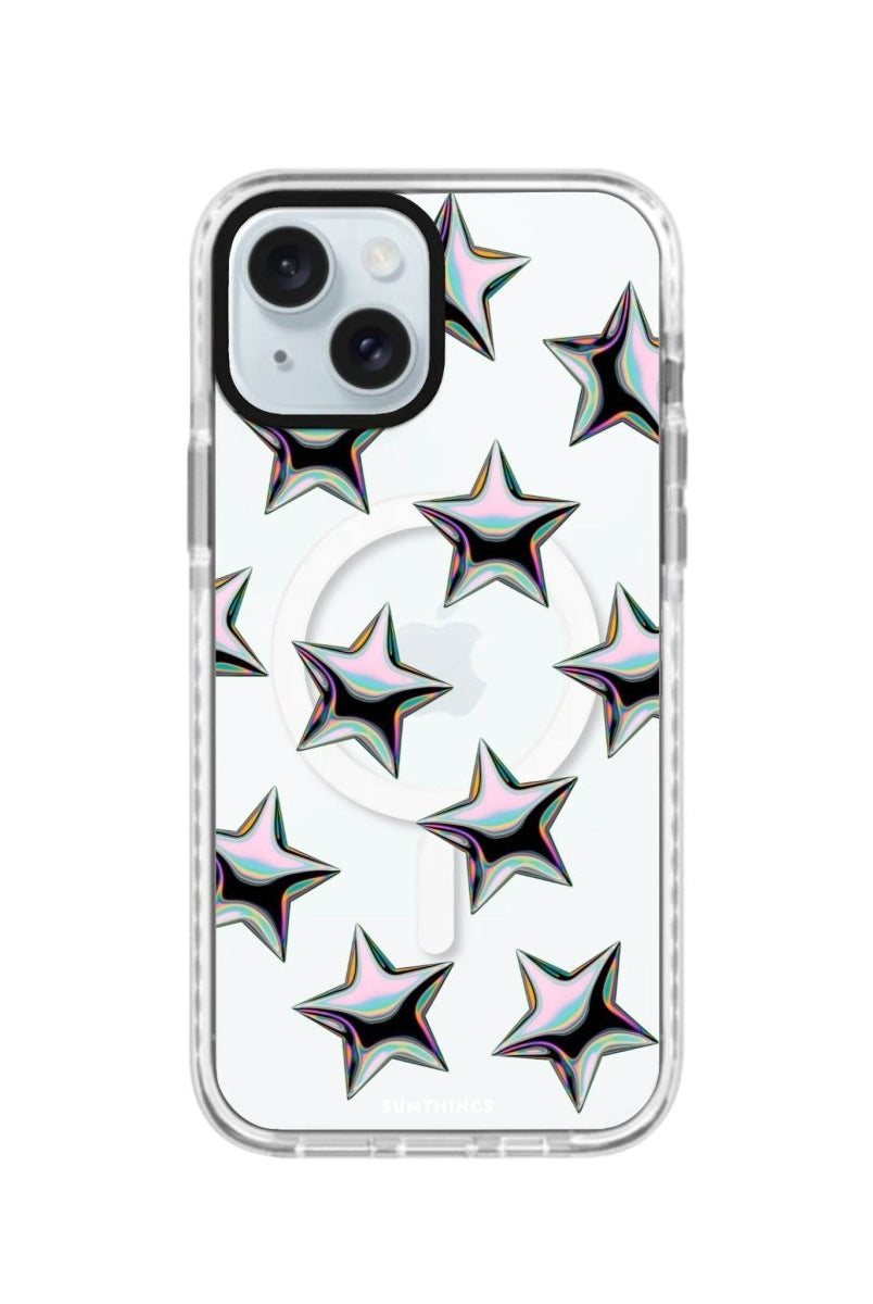 iPhone 15 Stars Magsafe Procase Şeffaf Telefon Kılıfı Beyaz Şeffaf - SUMTHINCS
