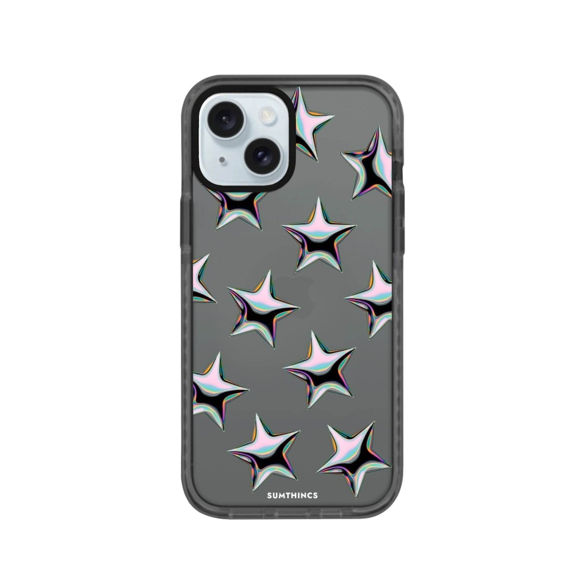 iPhone 15 Stars Procase Şeffaf Telefon Kılıfı Antrasit - SUMTHINCS