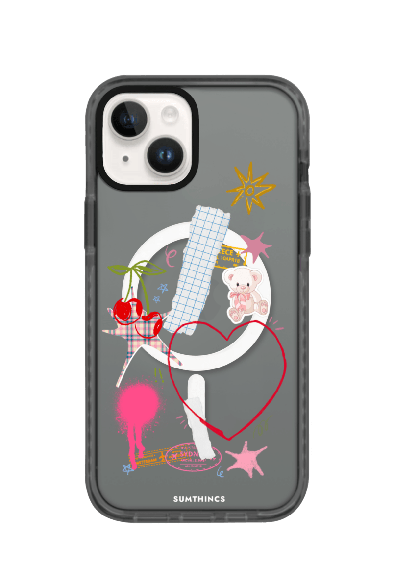 iPhone 15 Sweet Chaos Magsafe Procase Şeffaf Telefon Kılıfı Antrasit - SUMTHINCS