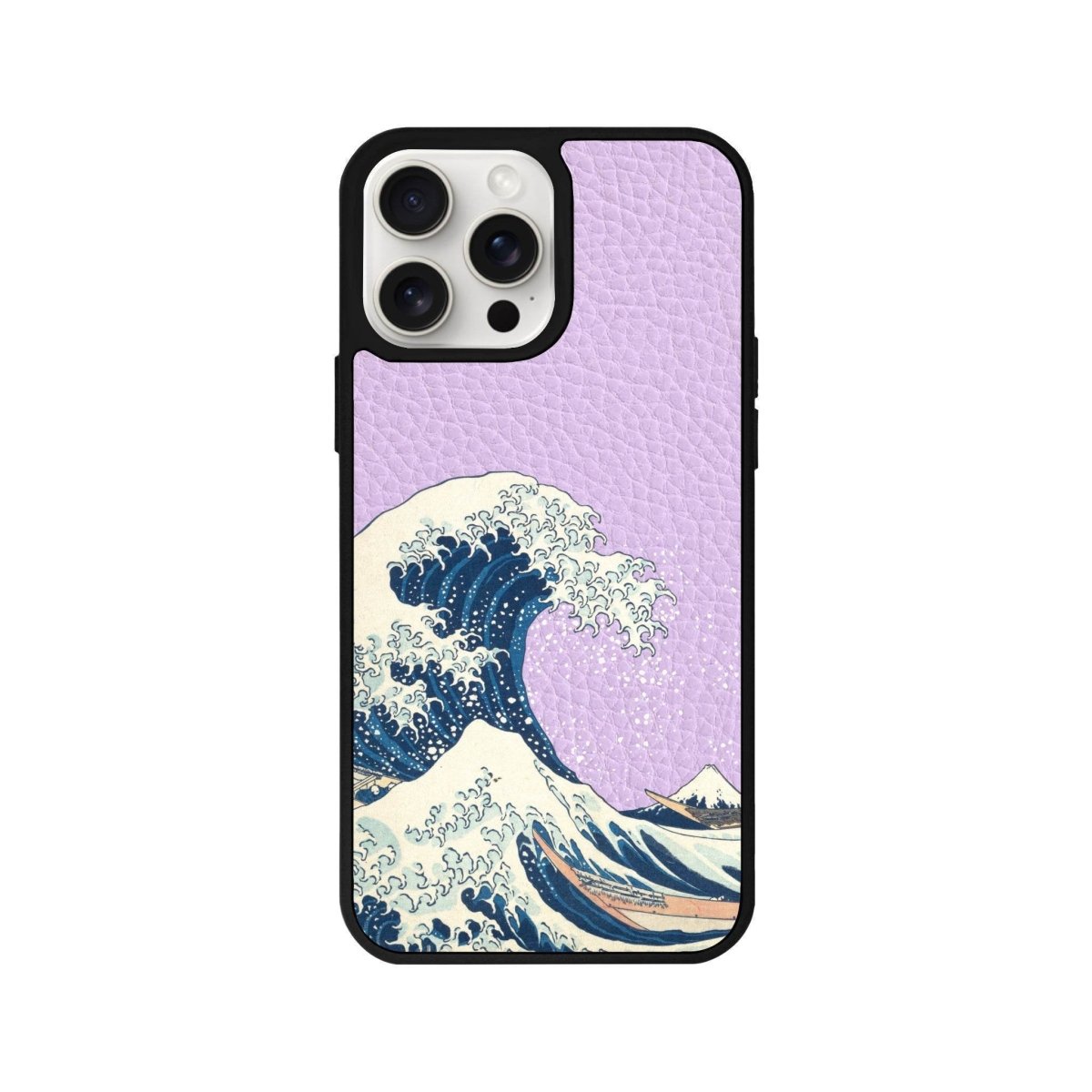 iPhone 15 Waves Leather Vegan Deri Telefon Kılıfı Lila - SUMTHINCS