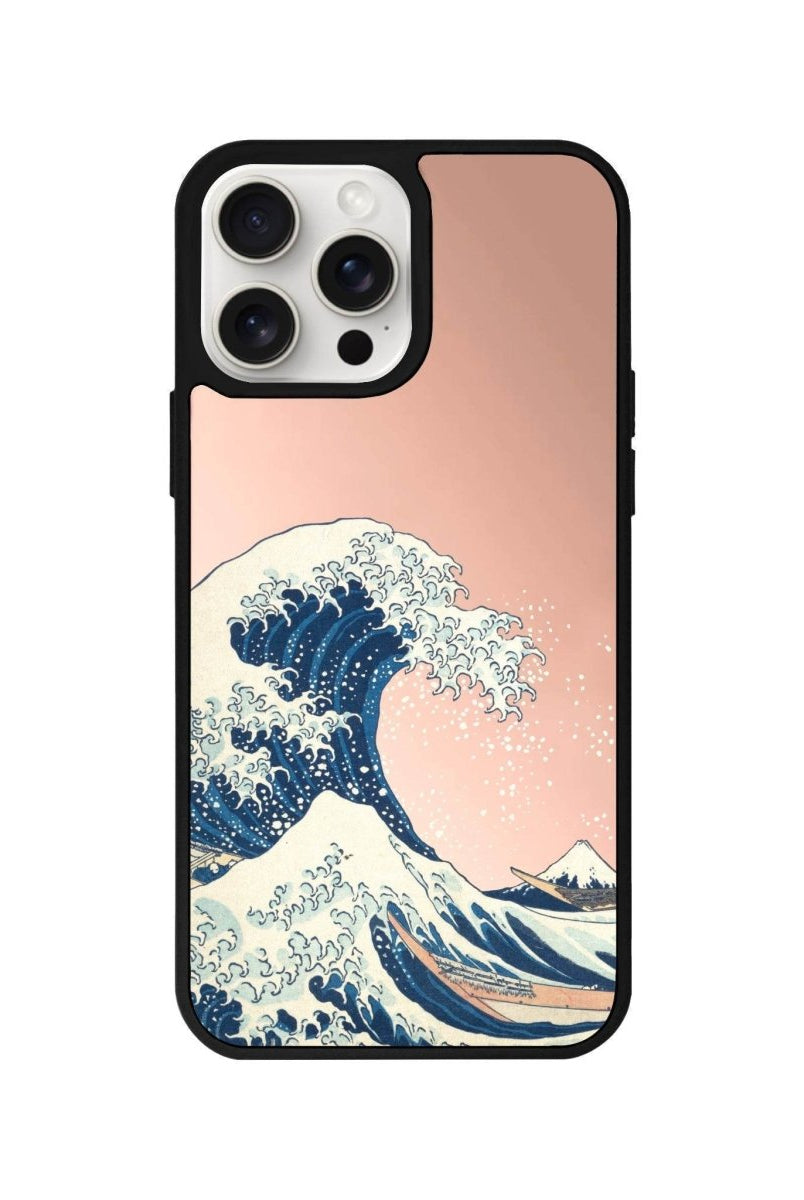 iPhone 15 Waves Mirror Aynalı Telefon Kılıfı Metalik Pembe - SUMTHINCS