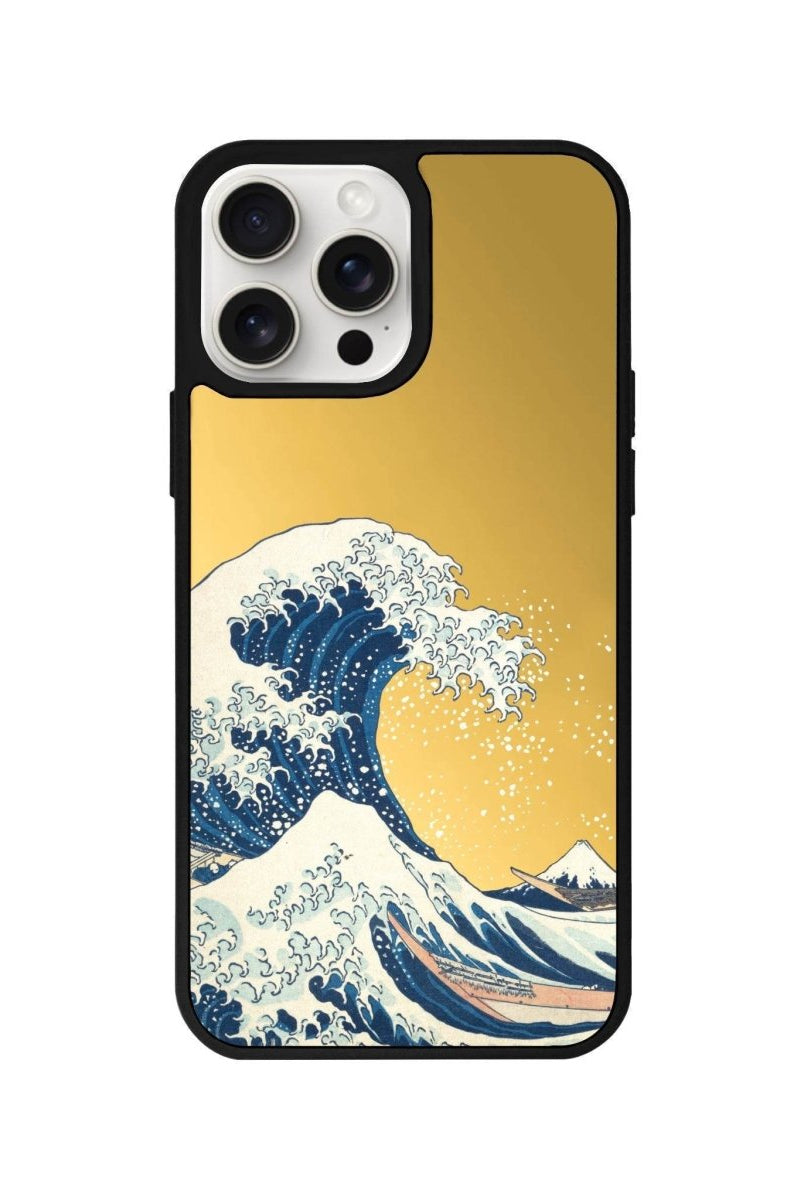iPhone 15 Waves Mirror Aynalı Telefon Kılıfı Altın - SUMTHINCS
