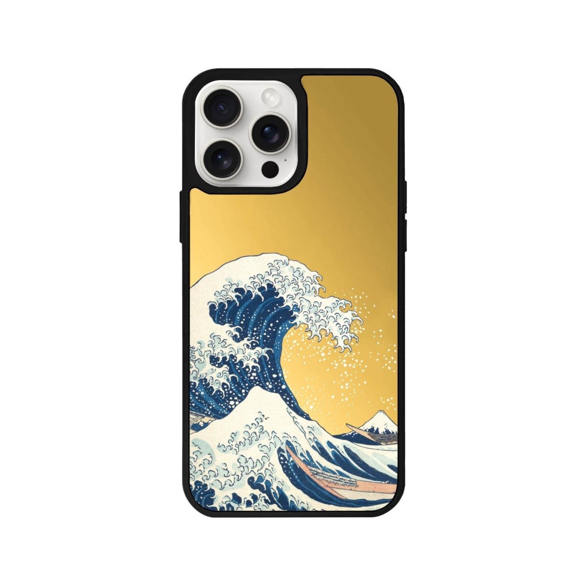 iPhone 15 Waves Mirror Aynalı Telefon Kılıfı Altın - SUMTHINCS