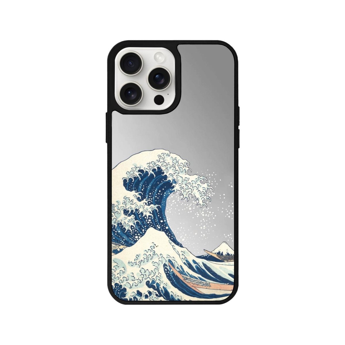 iPhone 15 Waves Mirror Aynalı Telefon Kılıfı Gümüş - SUMTHINCS