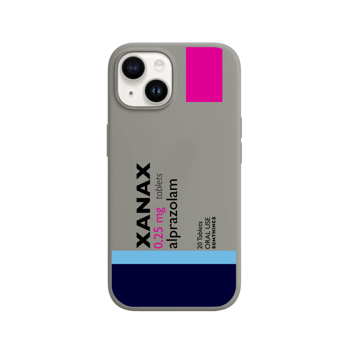 iPhone 15 Xanax Premium Telefon Kılıfı Gri - Sumthincs