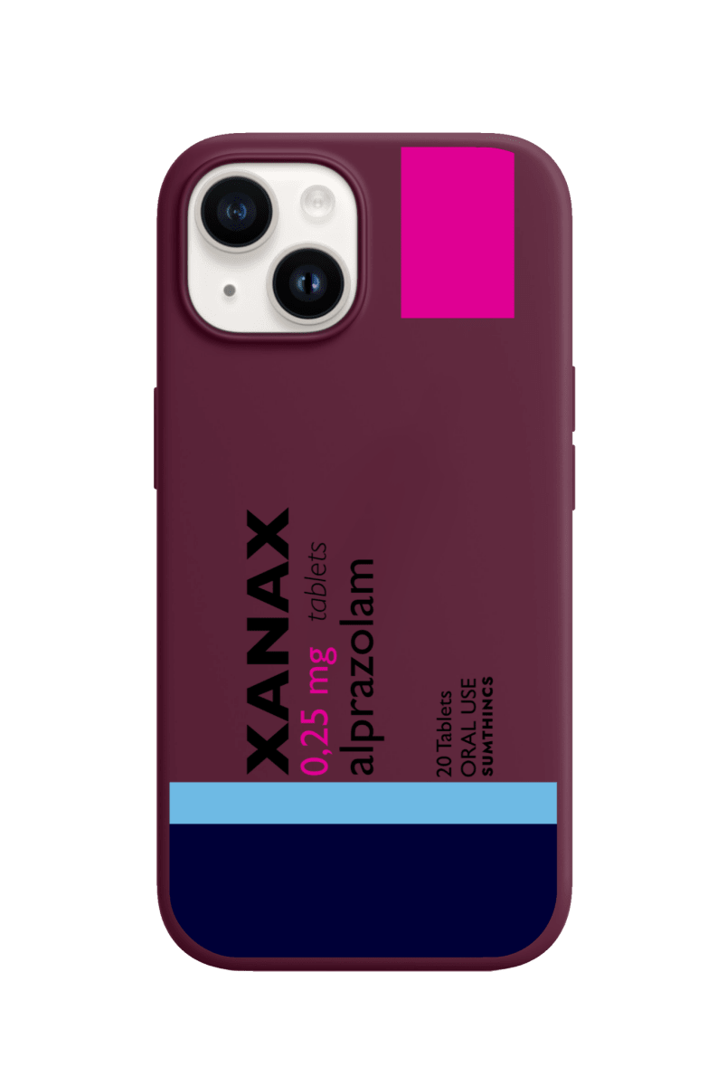 iPhone 15 Xanax Premium Telefon Kılıfı Bordo - Sumthincs