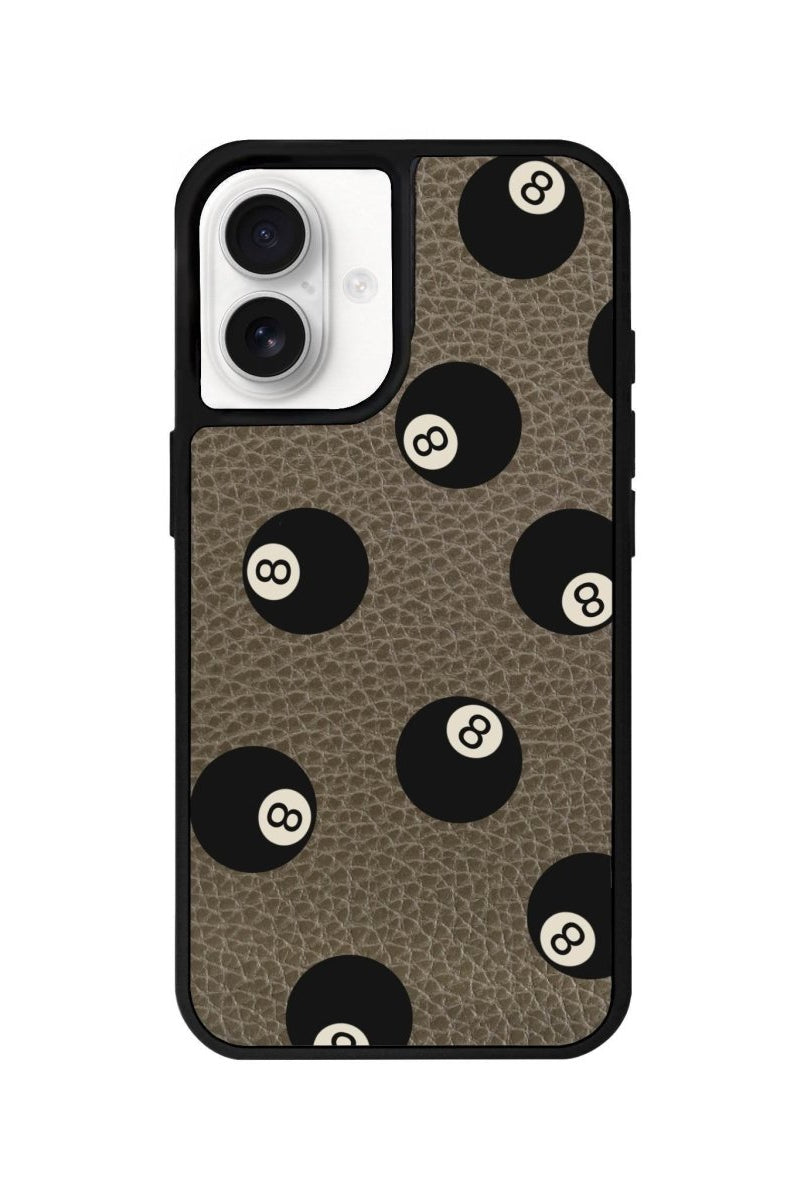iPhone 16 8Ball Leather Vegan Deri Telefon Kılıfı Haki - SUMTHINCS