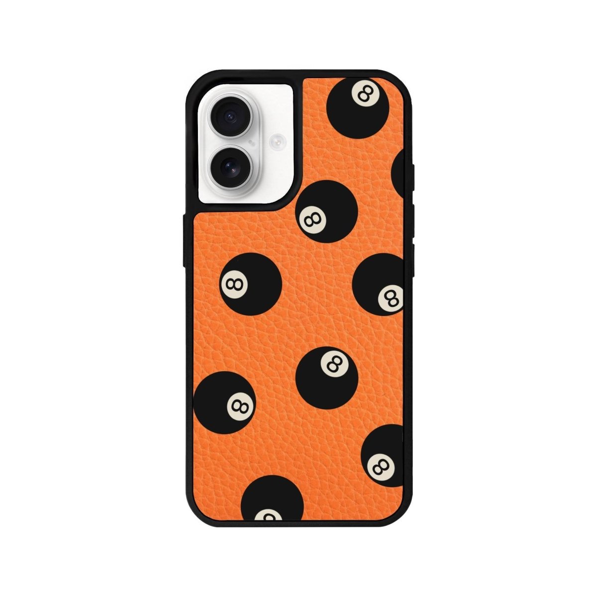 iPhone 16 8Ball Leather Vegan Deri Telefon Kılıfı Turuncu - SUMTHINCS
